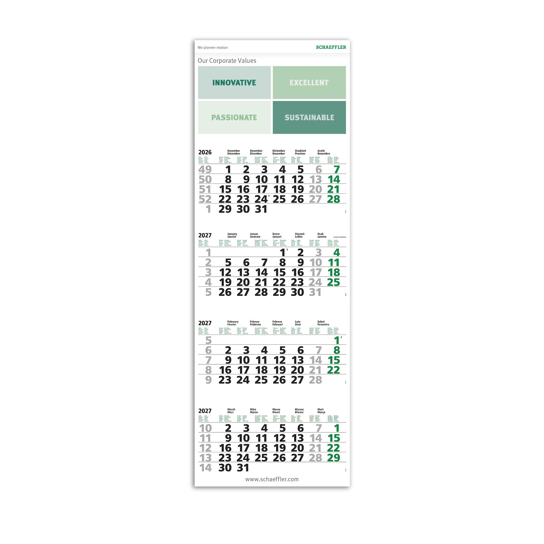 4-Monatskalender 2027