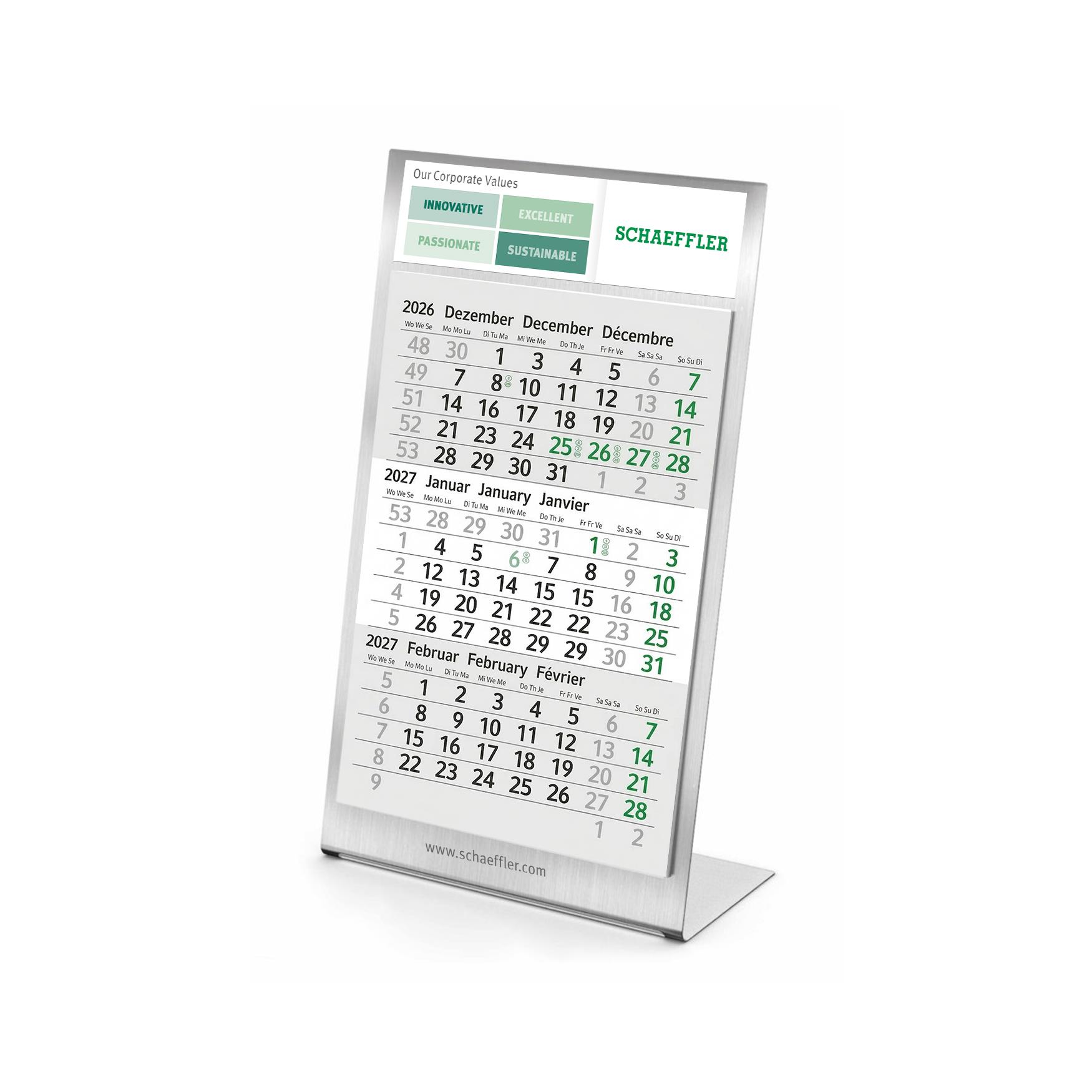 Alu-Tischkalender 2027 -englische Version-