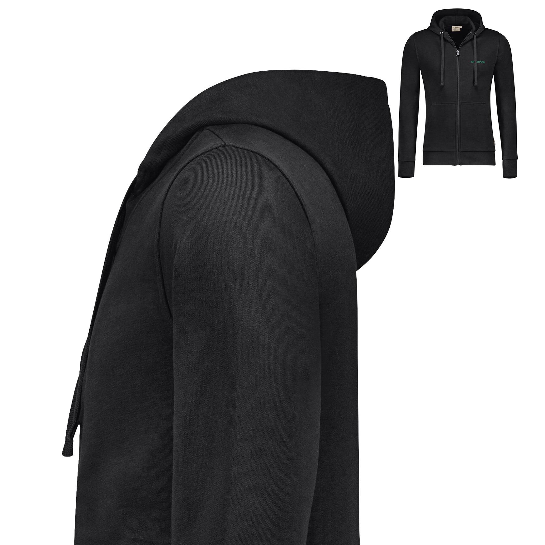 Kapuzen-Sweatjacke Unisex Premium schwarz